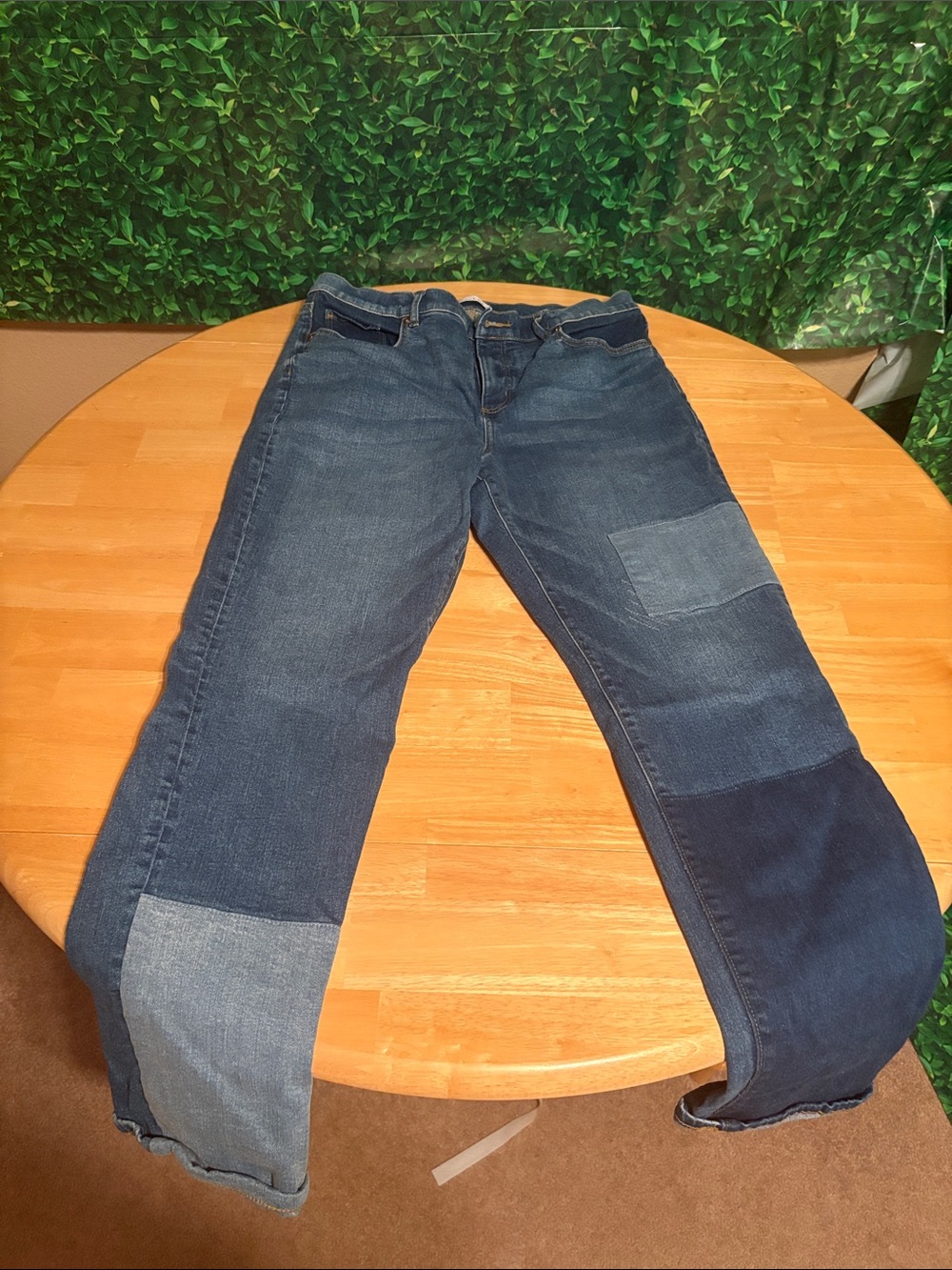 Women’s Patchwork Dark Blue Jeans